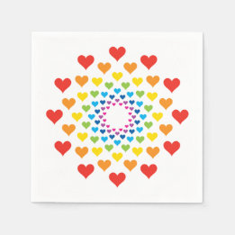 Colourful hearts napkin