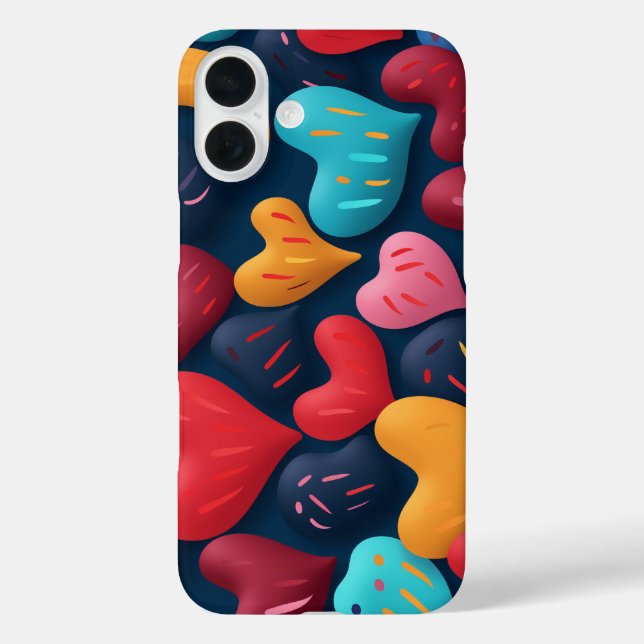 Colourful hearts on a dark background Case-Mate iPhone case (Back)