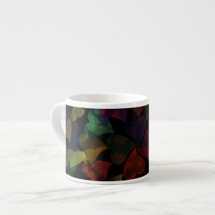 Colourful Hearts on Black Espresso Cup