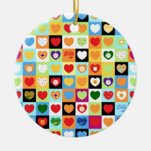 Colourful hearts, ornament