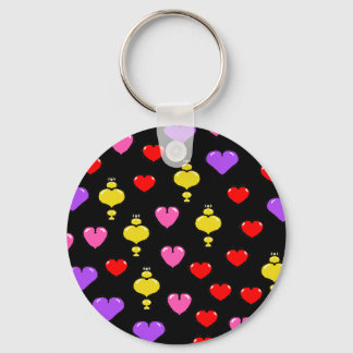 Colourful hearts Pattern 1 Key Ring
