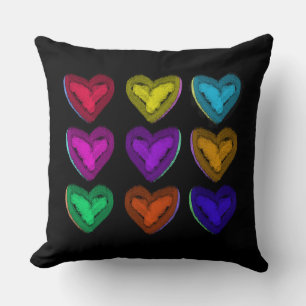 Colourful Hearts Pillow You Customise