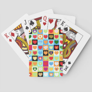Colourful hearts playing cards