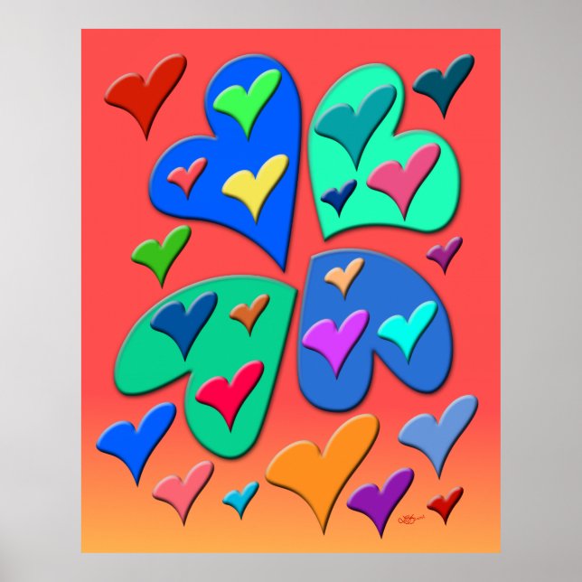 Colourful Hearts Poster (Front)