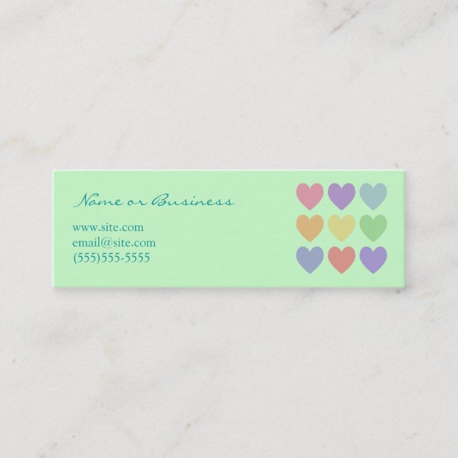 Colourful Hearts Profile Card (Front)