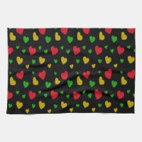 Colourful Hearts Red Green Yellow Valentines Day