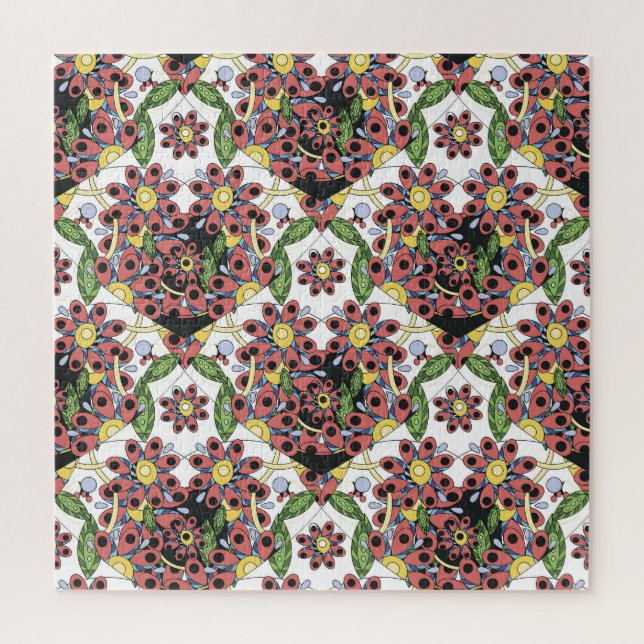 Colourful Hearts, Seamless Romantic Pattern. Jigsaw Puzzle (Vertical)