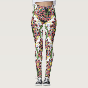 Colourful Hearts, Seamless Romantic Pattern. Leggings