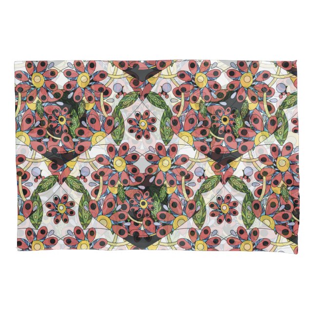 Colourful Hearts, Seamless Romantic Pattern. Pillowcase (Front)