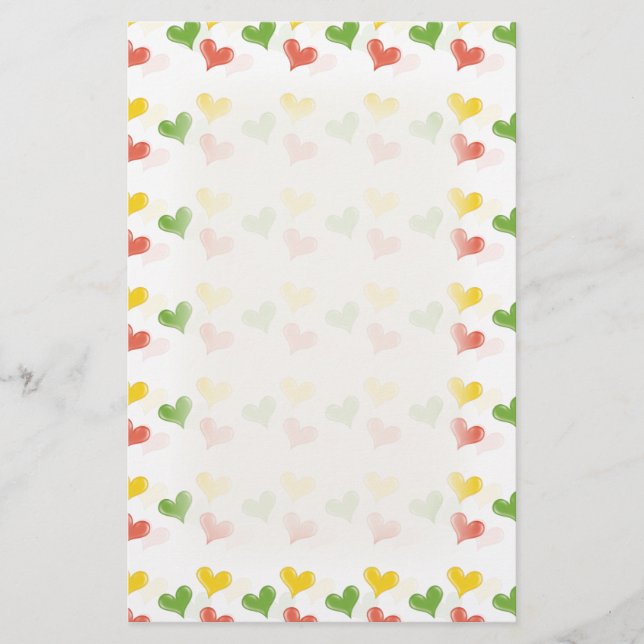 Colourful hearts stationery (Front)