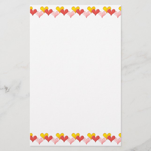 Colourful hearts stationery (Front)