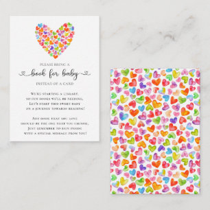 Colourful Hearts Sweetheart Shower Book for Baby  Enclosure Card