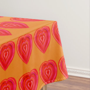 Colourful hearts tablecloth