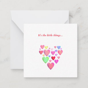 Colourful Hearts Thank You Note Card