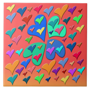 Colourful Hearts Tile