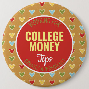 Colourful Hearts   Tips Appreciated   College Mone 6 Cm Round Badge