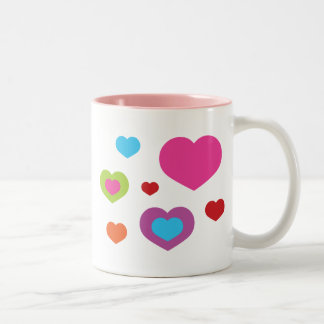 Colourful Hearts Two-Tone Coffee Mug