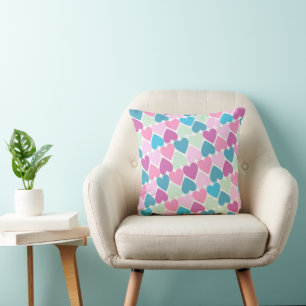 Colourful Hearts Valentine Cushion