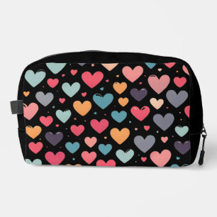 Colourful hearts valentine's day dopp kit
