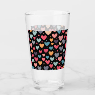 Colourful hearts valentine's day  glass