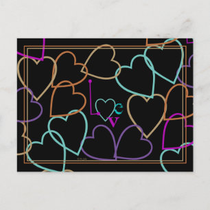 Colourful Hearts Valentine's Day Greeting Postcard