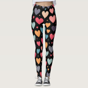 Colourful hearts valentine's day leggings