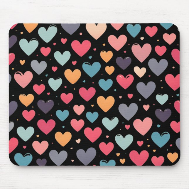 Colourful hearts valentine's day  mouse mat (Front)