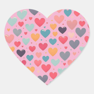 Colourful hearts valentine's day Mug Heart Sticker