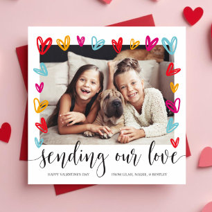 Colourful Hearts Valentine's Day Photo Card