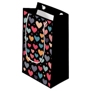 Colourful hearts valentine's day small gift bag
