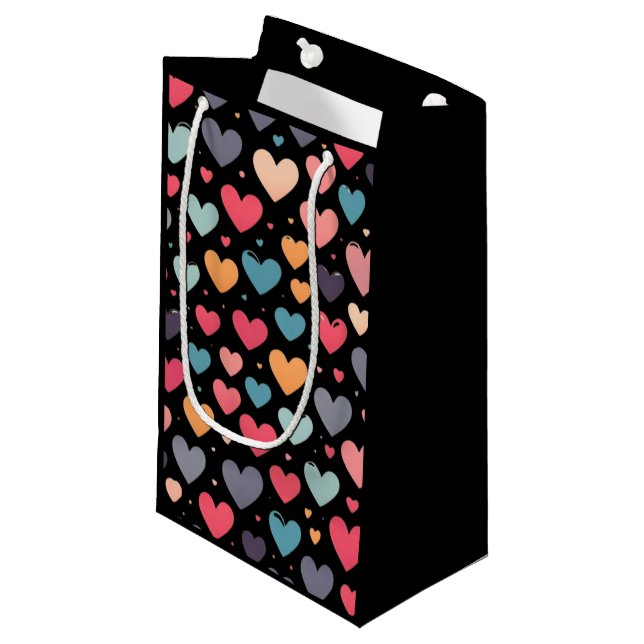 Colourful hearts valentine's day  small gift bag (Front Angled)