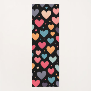 Colourful hearts valentine's day  yoga mat
