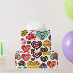 Colourful Hearts wrapping paper