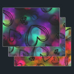 Colourful Hearts Wrapping Paper Sheet<br><div class="desc">Colourful heart designs for any occasion. Matching tissue papers and gift bags are available.</div>