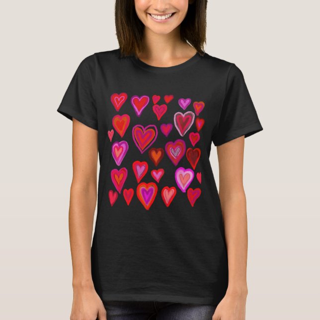  Colourful hearty design T-Shirt (Front)