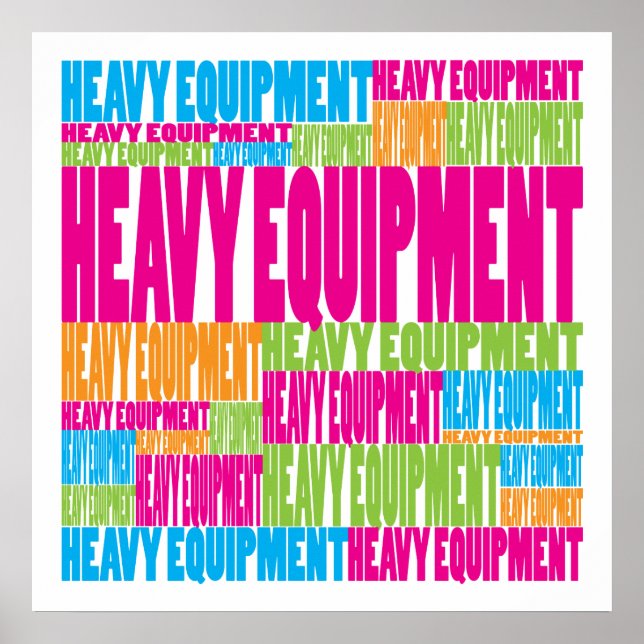 Colourful Heavy Equipment Poster (Front)