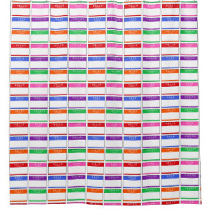 Colourful Hello Ciao Hola Hello My Name Is Pattern Shower Curtain