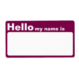Colourful Hello My Name is Name Tag Stickers