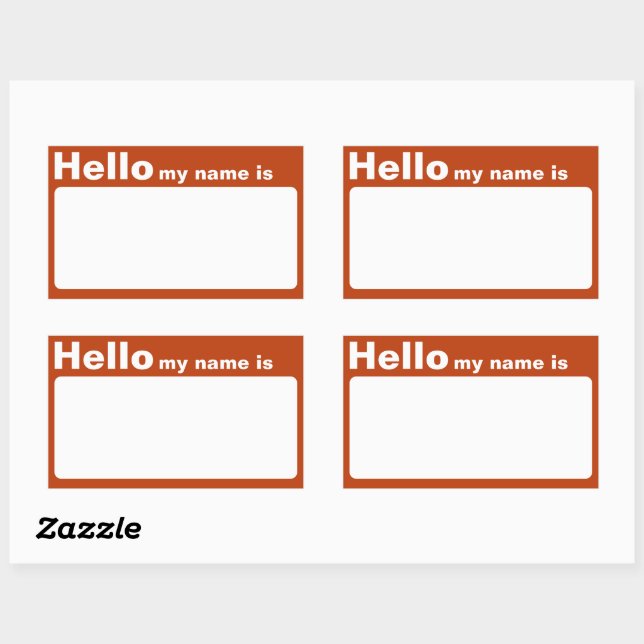 Colourful Hello My Name is Name Tag Stickers (Sheet)