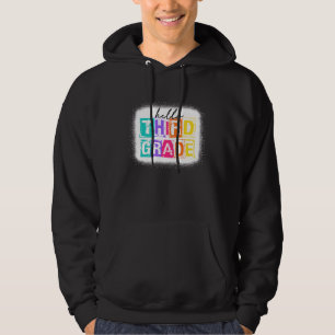 Colourful Hello Third Grade Squad Vintage 1st Day  Hoodie