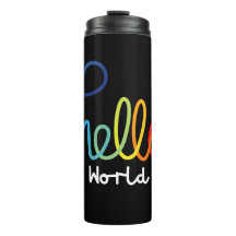 Colourful Hello World Thermal Tumbler