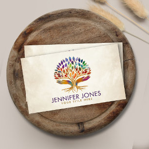 Colourful Helping Hands Tree  Business Card
