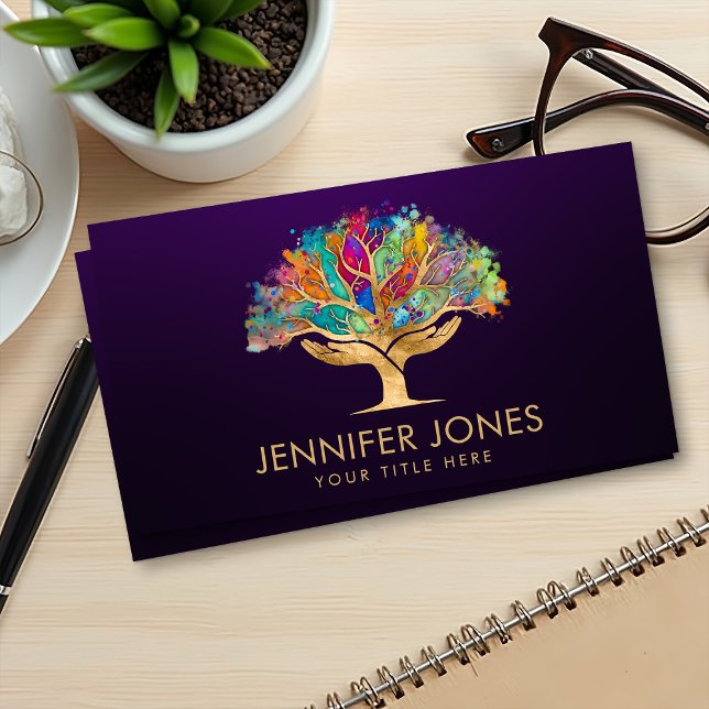 Colourful Helping Hands Tree Business Card (Creator Uploaded)