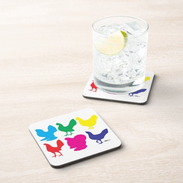 Colourful Hens Coaster (Right Side)