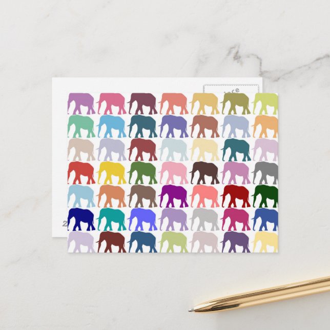 Colourful Herd Postcard (Front/Back In Situ)