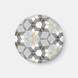 Colourful hexagon square: geometric kaleidoscope. magnet