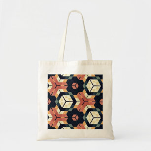 Colourful Hexagon Square Geometric Pattern Tote Bag