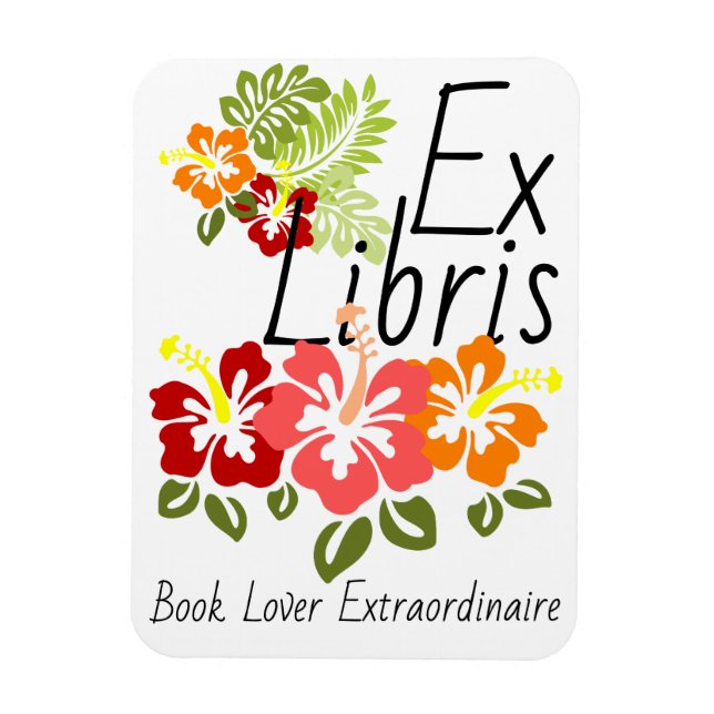 Colourful Hibiscus Book Lover Magnet (Vertical)