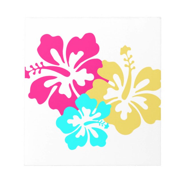 Colourful Hibiscus Design Notepad (Front)