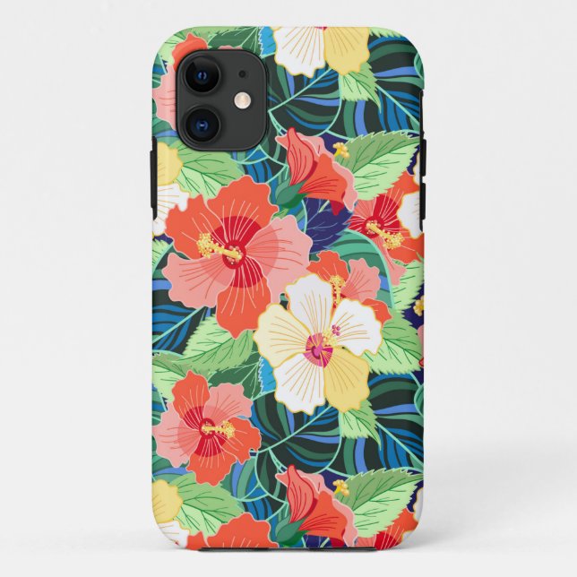 Colourful Hibiscus Pattern Case-Mate iPhone Case (Back)